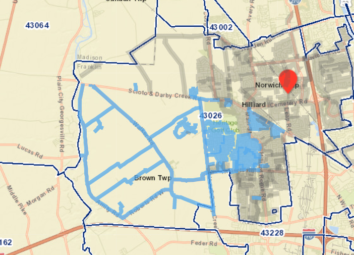 Hilliard Ohio Zip Code Map United States Map